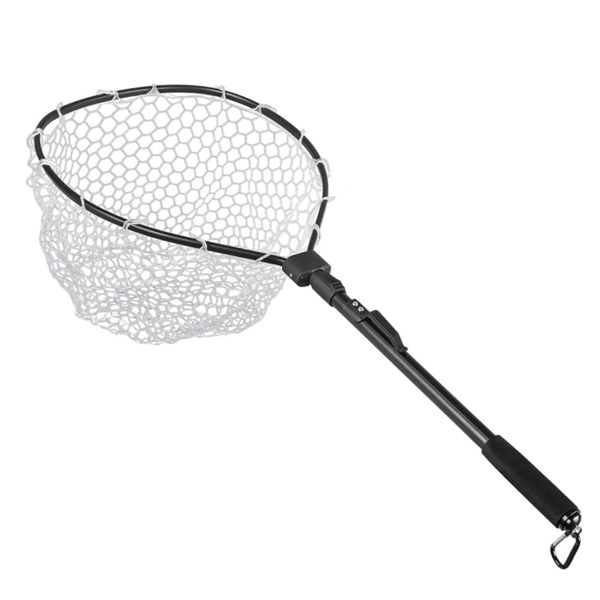 Abaodam Épuisette de Pêche Pliable en Alliage D’Aluminium Noir