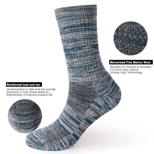 Image of EnerWear 4 Pack Women's Merino Wool Outdoor Hiking Trail Crew Sock