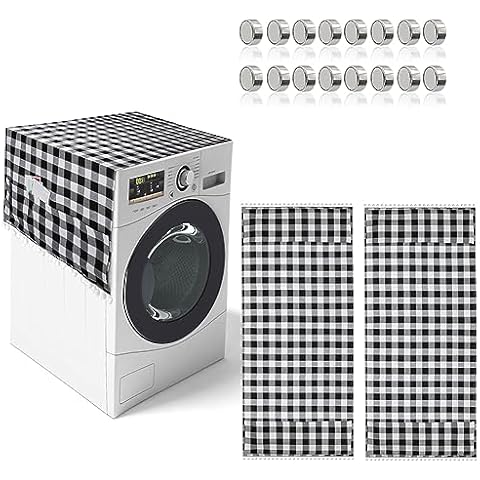 Washer and Dryer Covers for the Top, Magnet Non-slip Washer Cover with 8 Storage Pockets, Dustproof Laundry Cover Dryer Top Cover, Washing Machine Cover for Top Protector(2Pcs, 51 x 22Inch) Cover