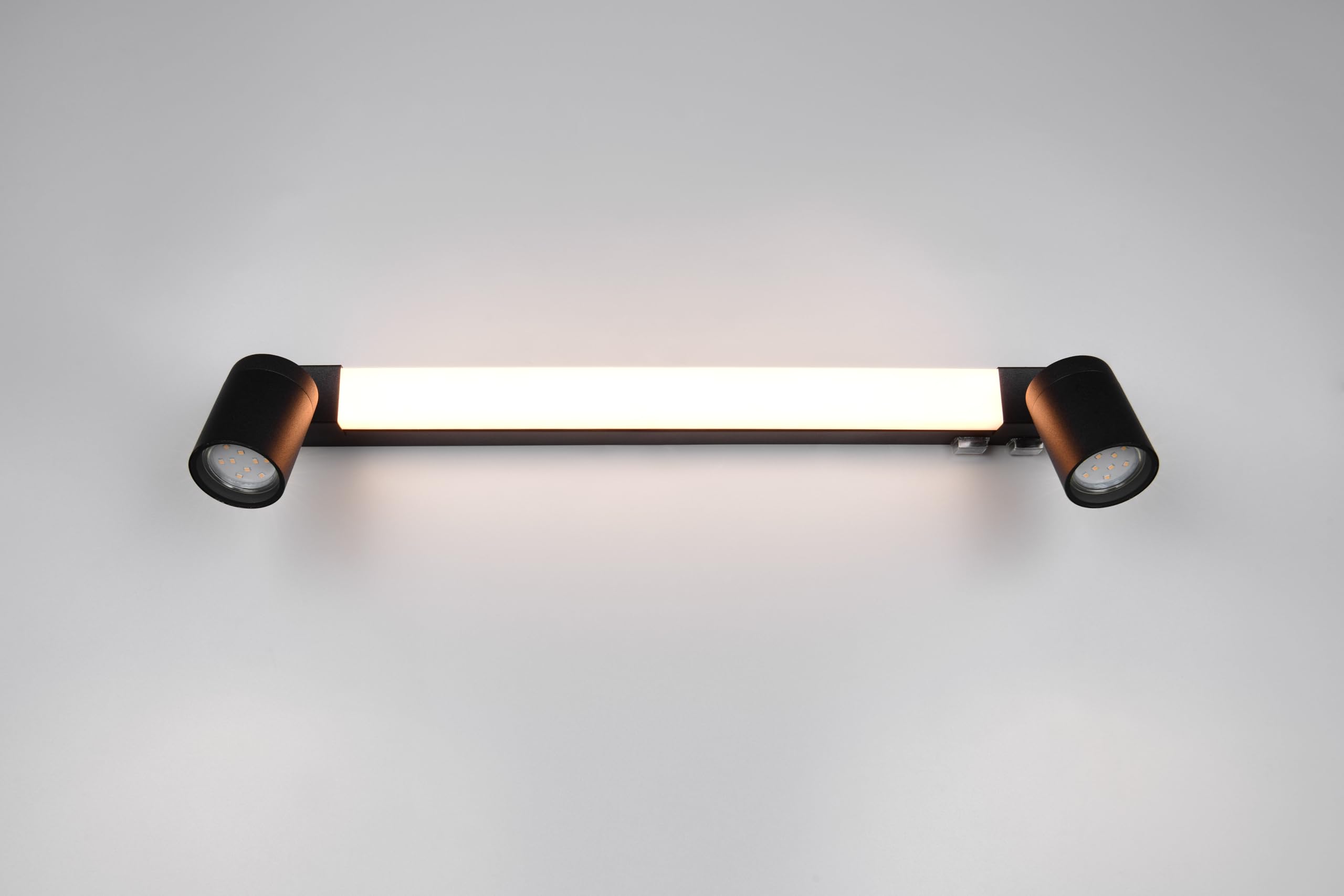 Trio Leuchten LED Badezimmer Wandleuchte Enrico 281470332, Metall Schwarz matt, 6.5 Watt LED, exkl. 2x GU10, Lichtfarbe einstellbar