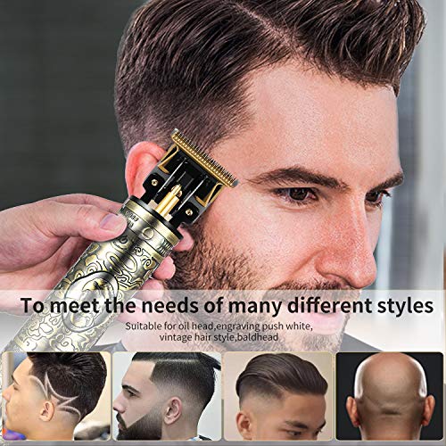 Hair Clippers for Men Professional Electric Outliner Clippers Barber Accessories Grooming Rechargeable Cordless Hair Trimmer Equipped with Close Cutting T-Blade