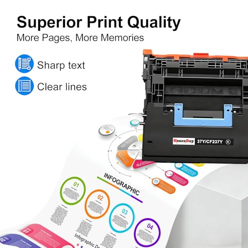 Image of Compatible for HP 37Y Black Extra High-Yield Toner | 37Y CF237Y Black Toner Cartridge Work for Enterprise M608 M609 MFP M631 M632 M633 Series Printer