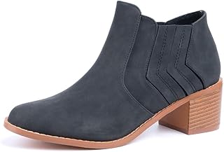 Botines Tacon Mujer Chelsea Boots Bloque Zapatos Plataforma Slip on Otoño Botas Fiesta Comodos Chunky 5.7cm B Negro EU39