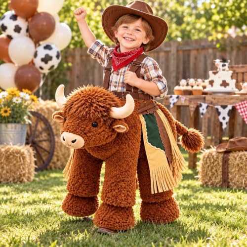 VNKFHMSWQ Highland Bison Role-Playing Costume, Ride-On Plush Bison Outfit - image 2