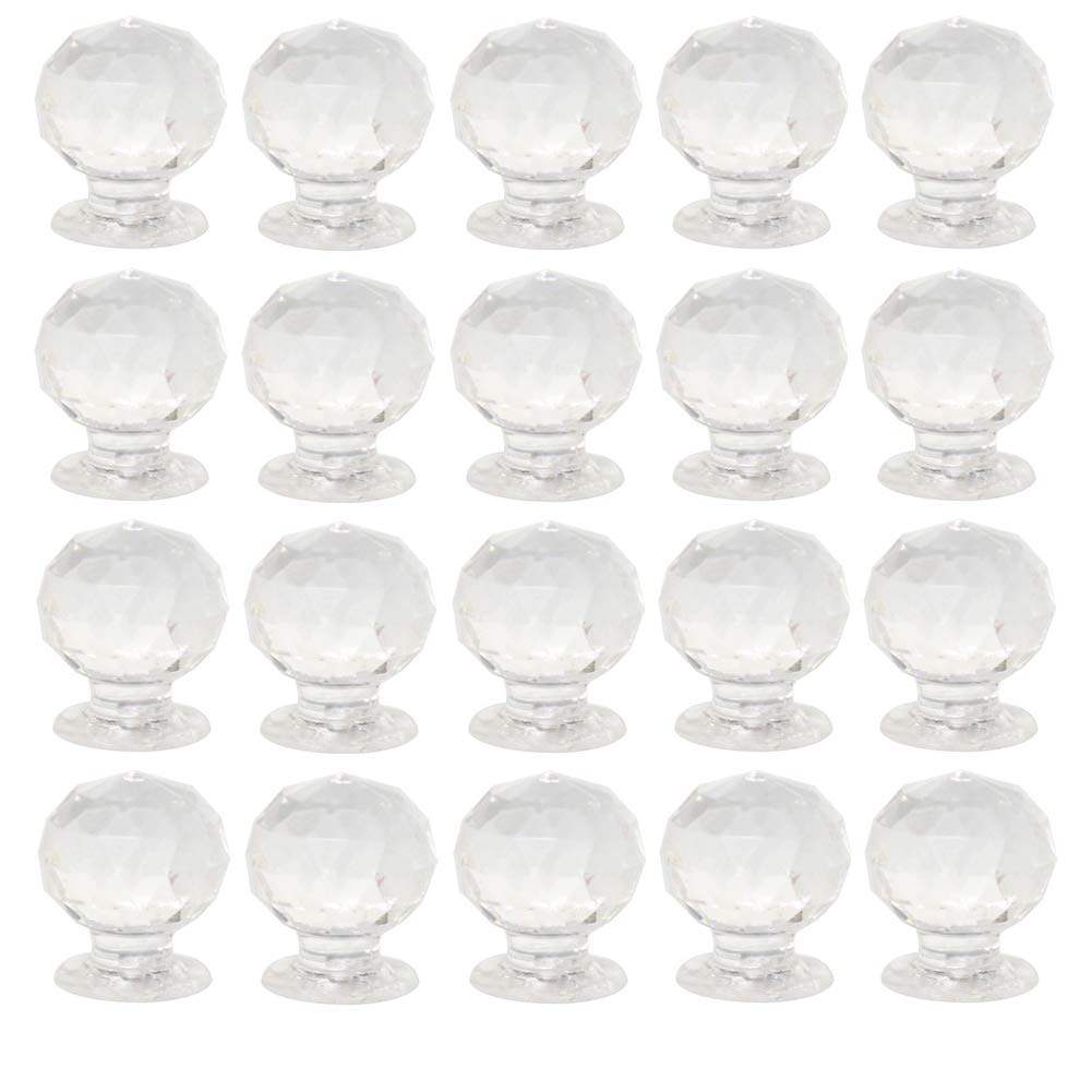 Rddconkit 20pcs Clear Acrylic Diamond Shape Mini Handle Knob Jewelry for Box Knob