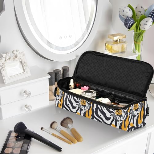 Bolsa de viaje Art Wild Marble para herramientas de cabello, resistente al calor, con tapete para planchas, rizadores y accesorios para cuidado del cabello, organizador portátil miniatura 7