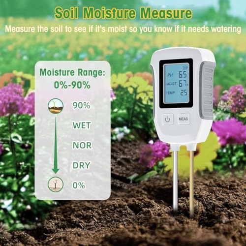 Image of HASTHIP 5 in 1 Soil Meter Dual Probes Soil Meter for Soil Fertility /Moisture /Temp /pH /Sun Light /LCD Digital Soil Moisture Meter Precison Agriculture Soil Meter (No Battery Included)