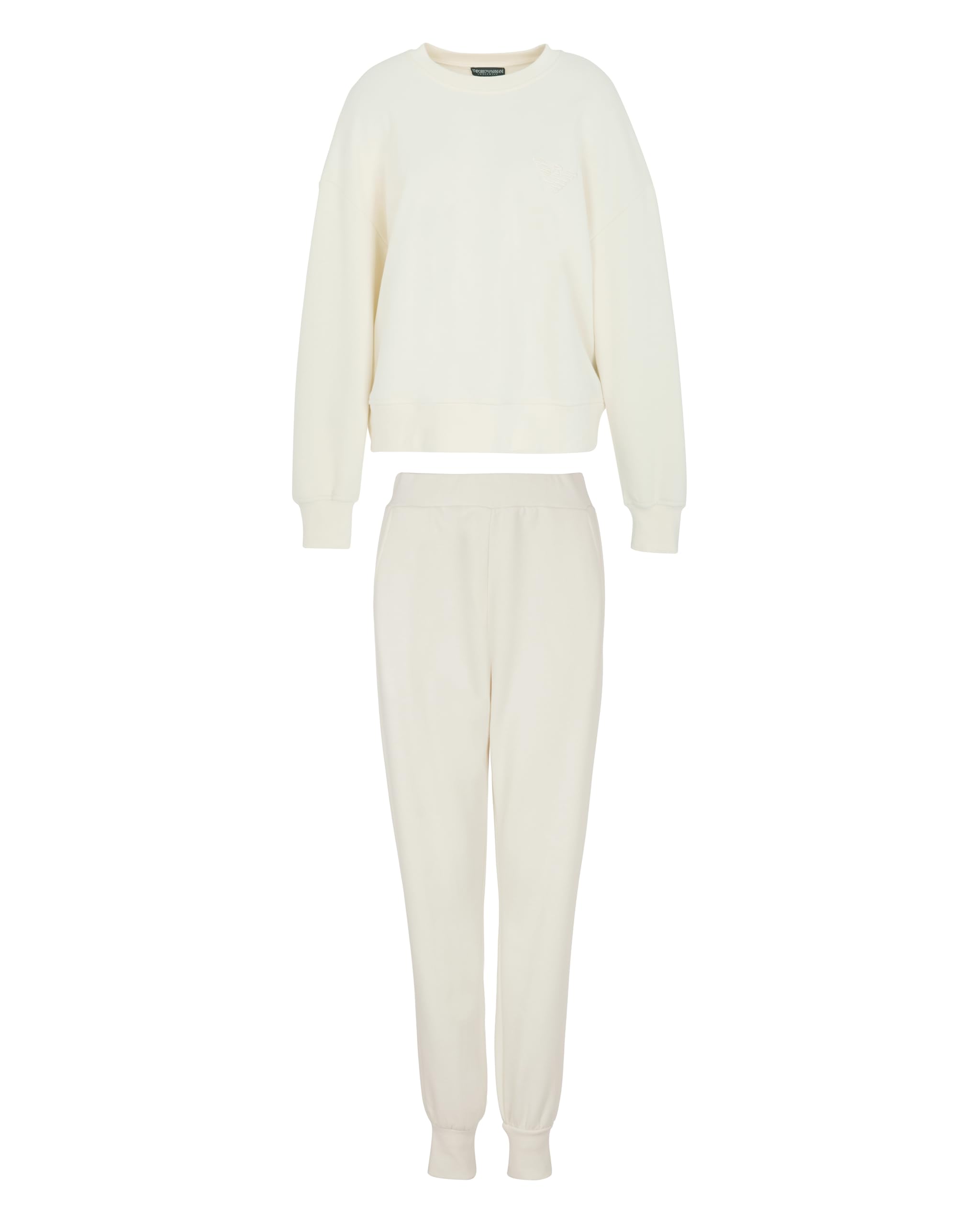 Emporio Armani WOMAN'S ICONIC TERRY TRACKSUIT SET WHITE L