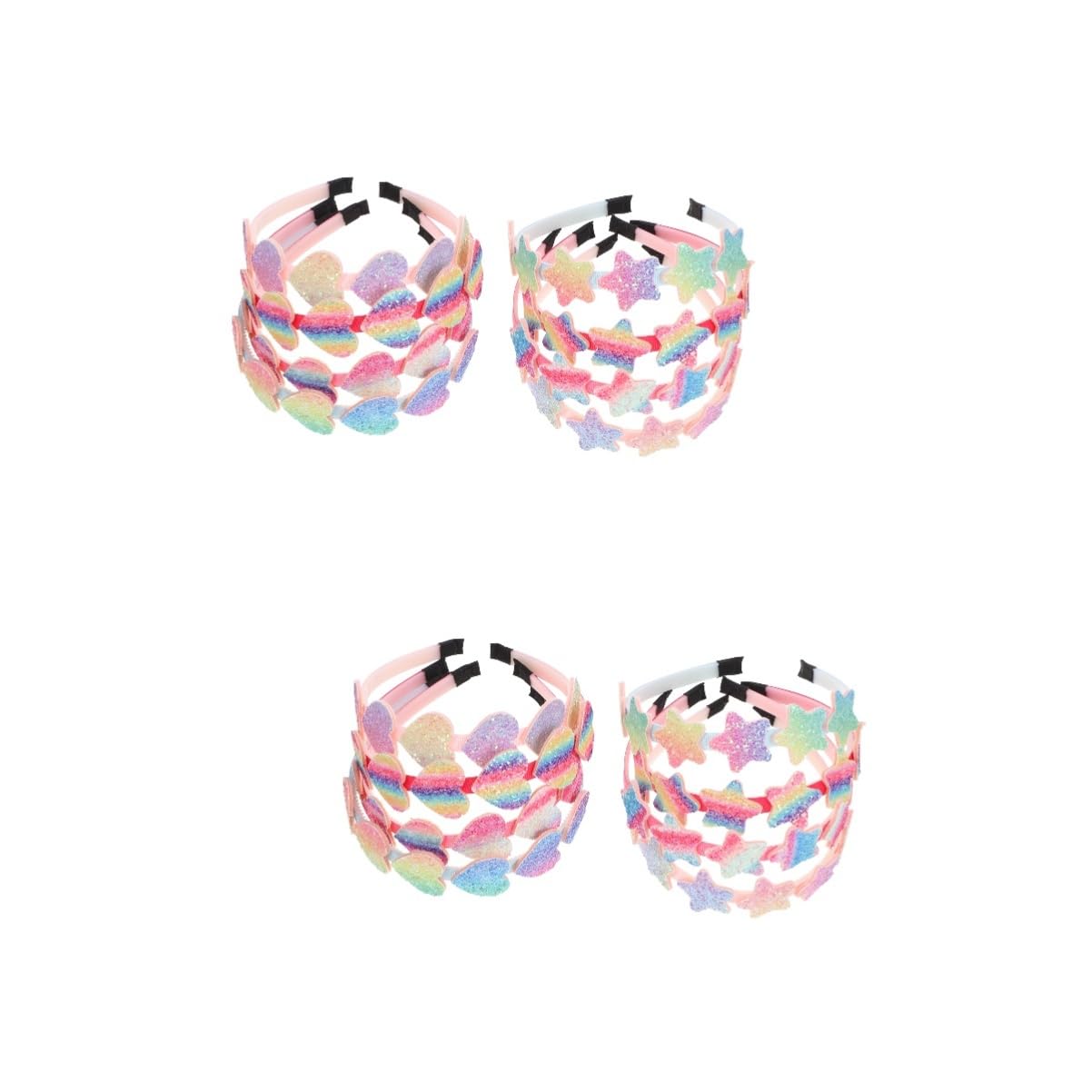 Housoutil 16pezzi Cerchietti Colorati Per Bambine Con Cuori e Stelle Da Fasce Per Perfetti Per Compleanni e Feste Accessori Per Ragazze Agli Anni