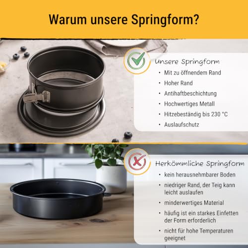 Springform rund – Birkmann – grau, Ø 26 cm, 9 cm hoch, Karbonstahl, Marken-Antihaftbeschichtung, mit Auslaufschutz… – Ansicht 5