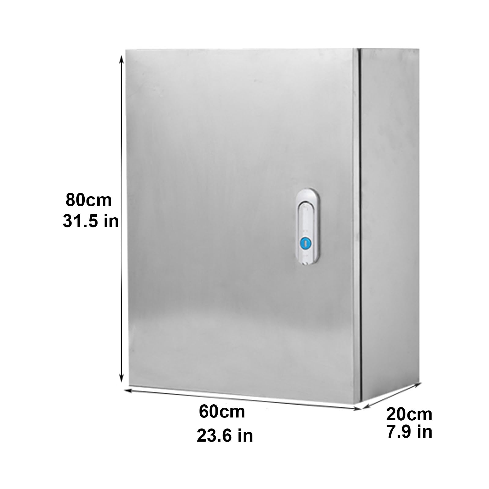 Caja Estanca Exterior Electrica de Acero Inoxidable 60x80x20cm, Caja de Conexiones para Exteriores IP66, Caja Eléctrica Universal con Cerradura y Placa de Montaje(60x80x20cm)