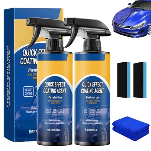 2Pcs Quick Effect Coating Agent, 3 In 1 Hoher Schutz Schnelles Auto-Beschichtung Spray Auto, Car Coating Spray, Autolack-Schnellwachs-Polierspray, Multifunktionales Beschichtungs- Erneuerungsspray