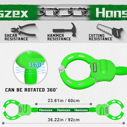 Honszex Scooter Lock, Bike Locks, 36.22inch Handcuff Lock High Security with Keys, Heavy Duty Locks Anti Theft - Image 4