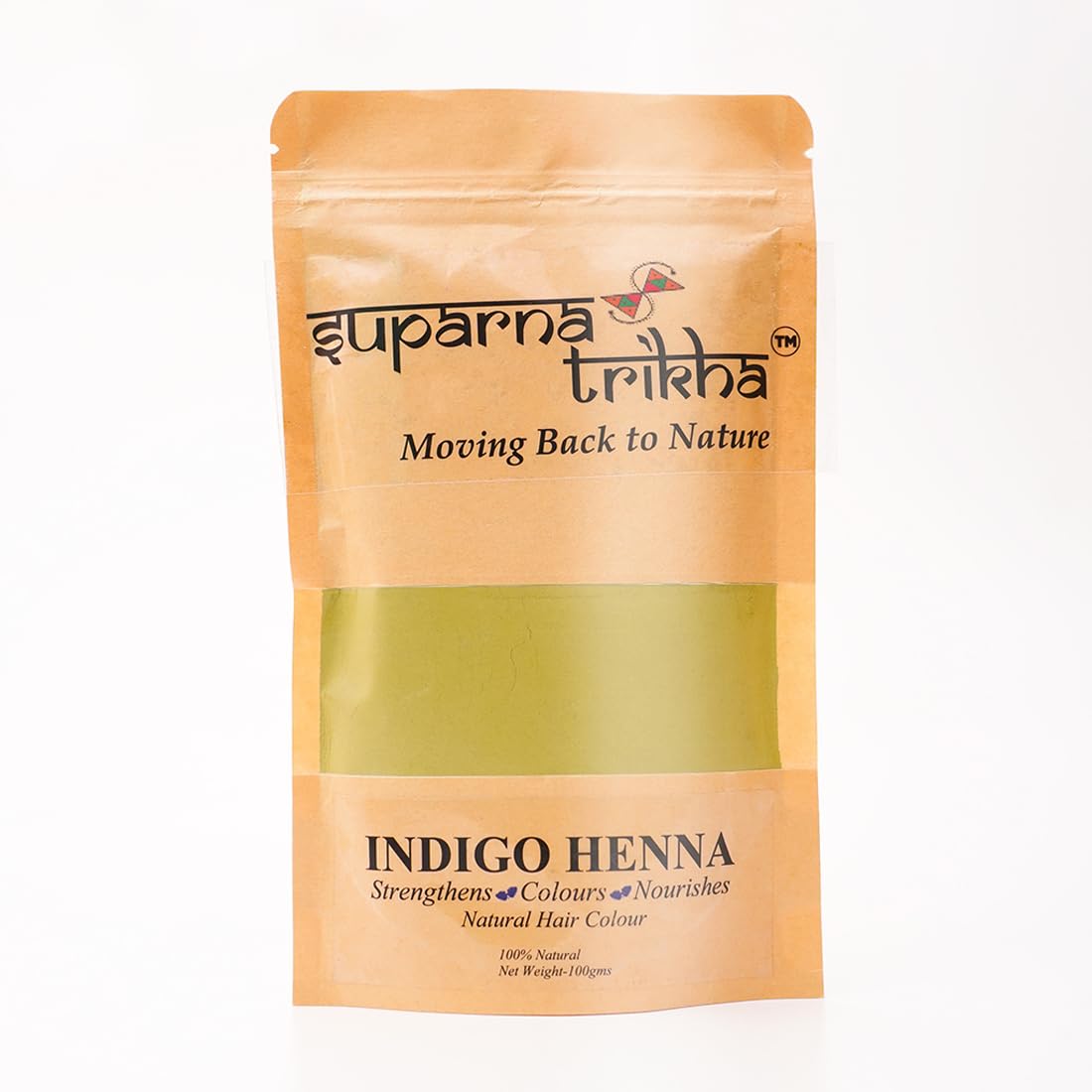 Suparna Trikha Natural Indigo Henna for Hair | Blue-Black Herbal Hair Color with Henna, Indigo, Amla, Brahmi & Walnut Bark | No Ammonia or Chemicals | Nourishing & Conditioning – 100g-image-13
