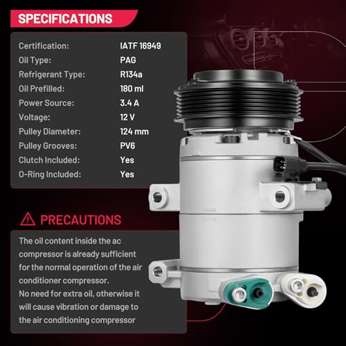 BDFHYK 8L8Z19703A Air Conditioning A/C Compressor with Clutch Compatible with Ford Escape V6 3.0L 2008 2009 2010 2011 2012, Compatible with Mazda Tribute V6 3.0L 2008-2011