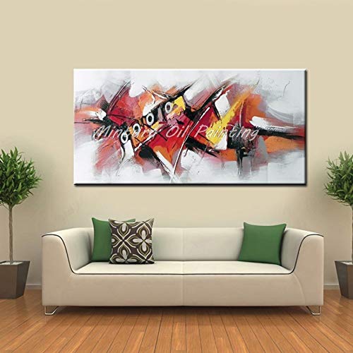 Peinture À L'Huile Peinte À La Main,Moderne Abstrac Rouge Femme Triste Peinture, Peinture Murale Peinte Peinture En Tissu Salon Décoration De La Maison Peinture, Grand Décor Pour La Maison, Salo