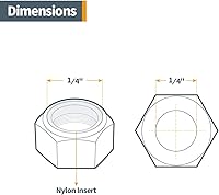 Vista 2 de POWERTEC QLN1101 Juego de tuercas de bloqueo de inserción de nailon de 1/4 "-20 Acero inoxidable 18-8 304 - Paquete de 50