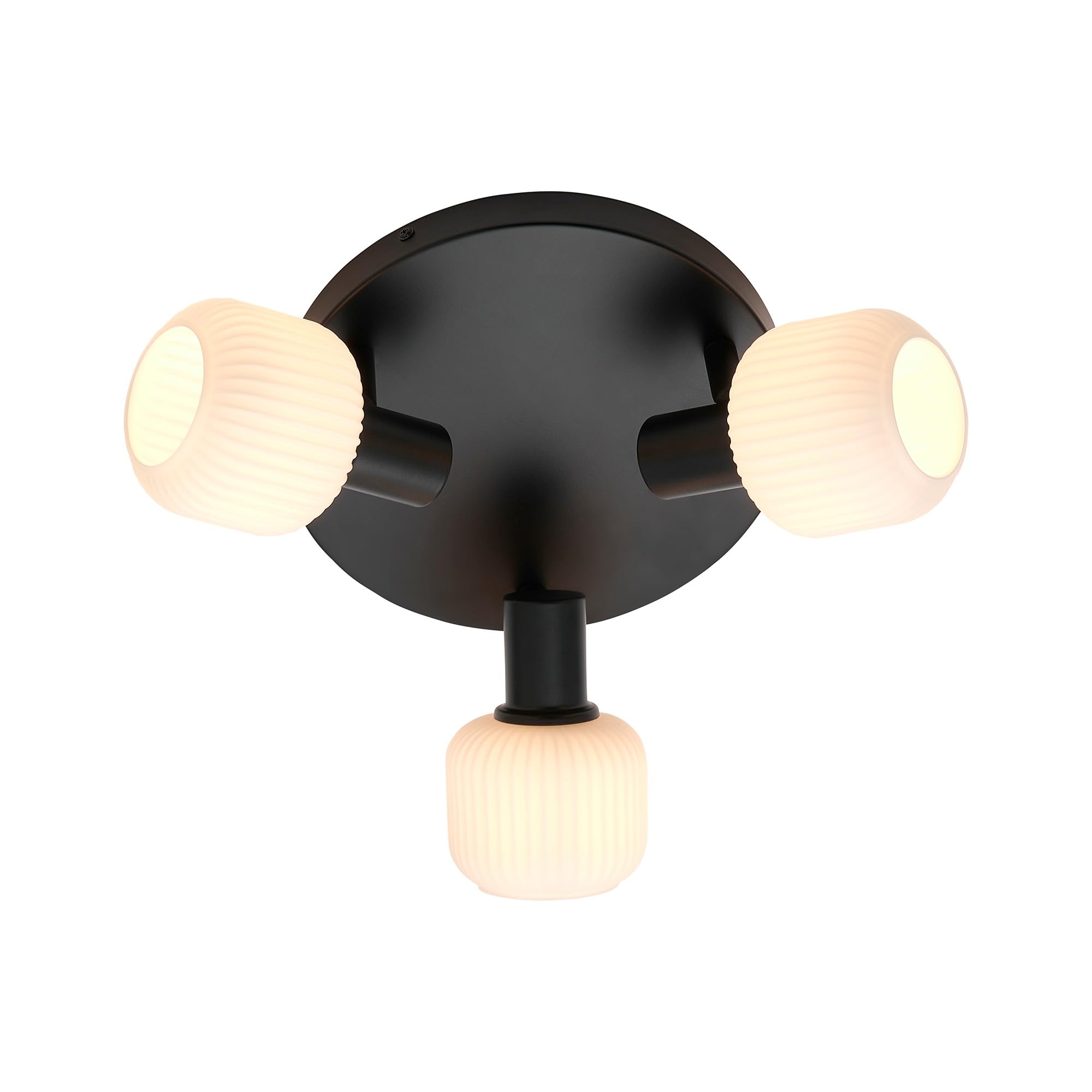 Nordlux Milford Glass Ceiling Light Adjustable Heads Black,mains from B&Q