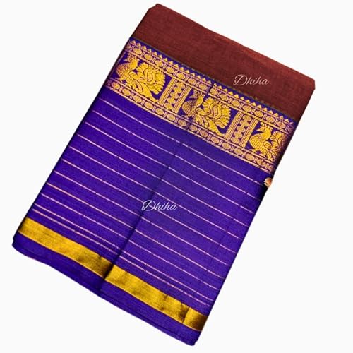 Image of Narayanpet Pure Cotton Avani Border Saree for Women with Running Blouse | Tassels | Traditional Woven Solid Design | Handloom Weave
