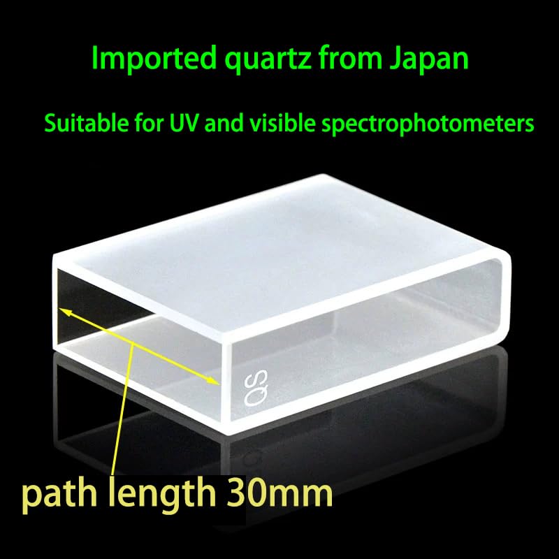 1 cubeta de cuarzo de 30 mm con tapa y luz bidireccional JGS1, adecuada for espectrofotómetros de laboratorio. Adecuada for UV visible.(Standard)