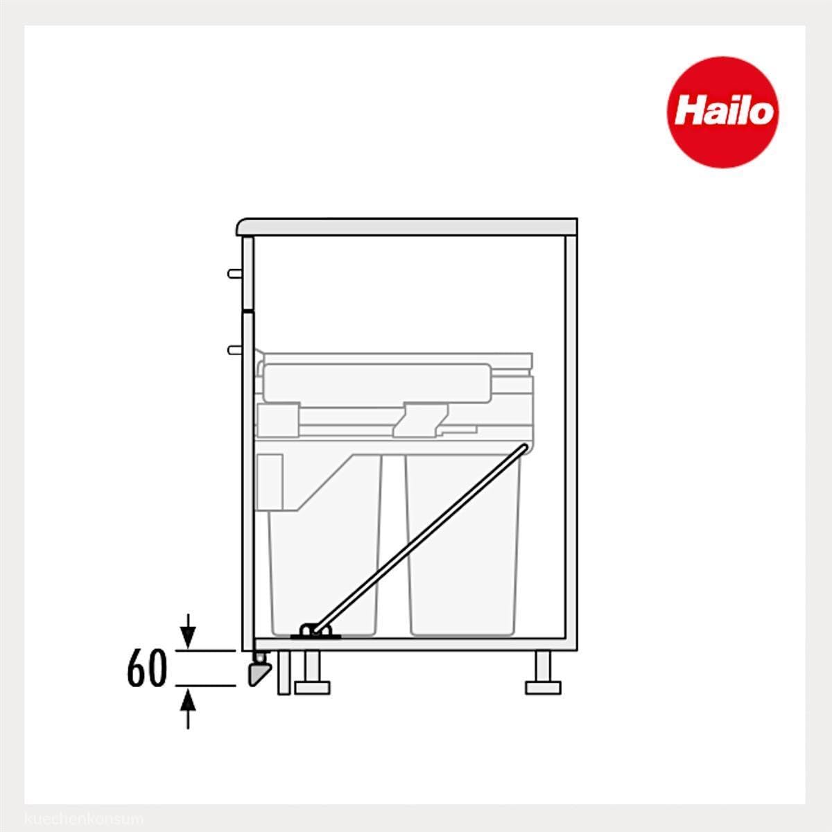 Hailo Kick and Go 3691301 | Öffnungssystem für Abfallsammler per Fußtritt | passend für Unterschrank Auszug Cargo Tandem Terzett und Allegro