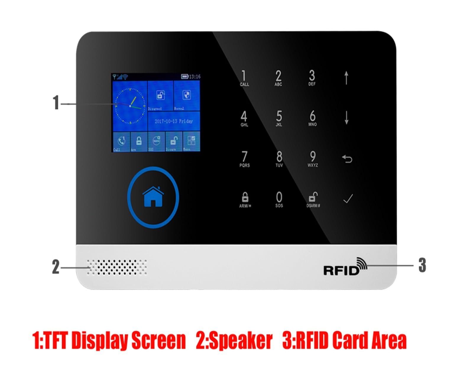 Sistema de alarma de seguridad para el hogar, Alarma inteligente, cable inalámbrico, en casa, GSM, seguridad del hogar con Sensor Detector de movimiento, de alarma antirrobo, Control por aplicación p