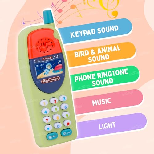 Image of Zest 4 Toyz Toy Phone for Kids Musical Mobile Phone Toy with Light & Sound Toys for Baby Pretend Play Mini Cell Phone Toy Birthday Gifts for Kids - Multicolor (Pack of 1) Battery Included