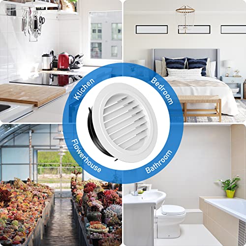 Image of Hon&Guan 8'' Air Vent Louver Air Grill Cover for Bathroom Office Home (o200mm)