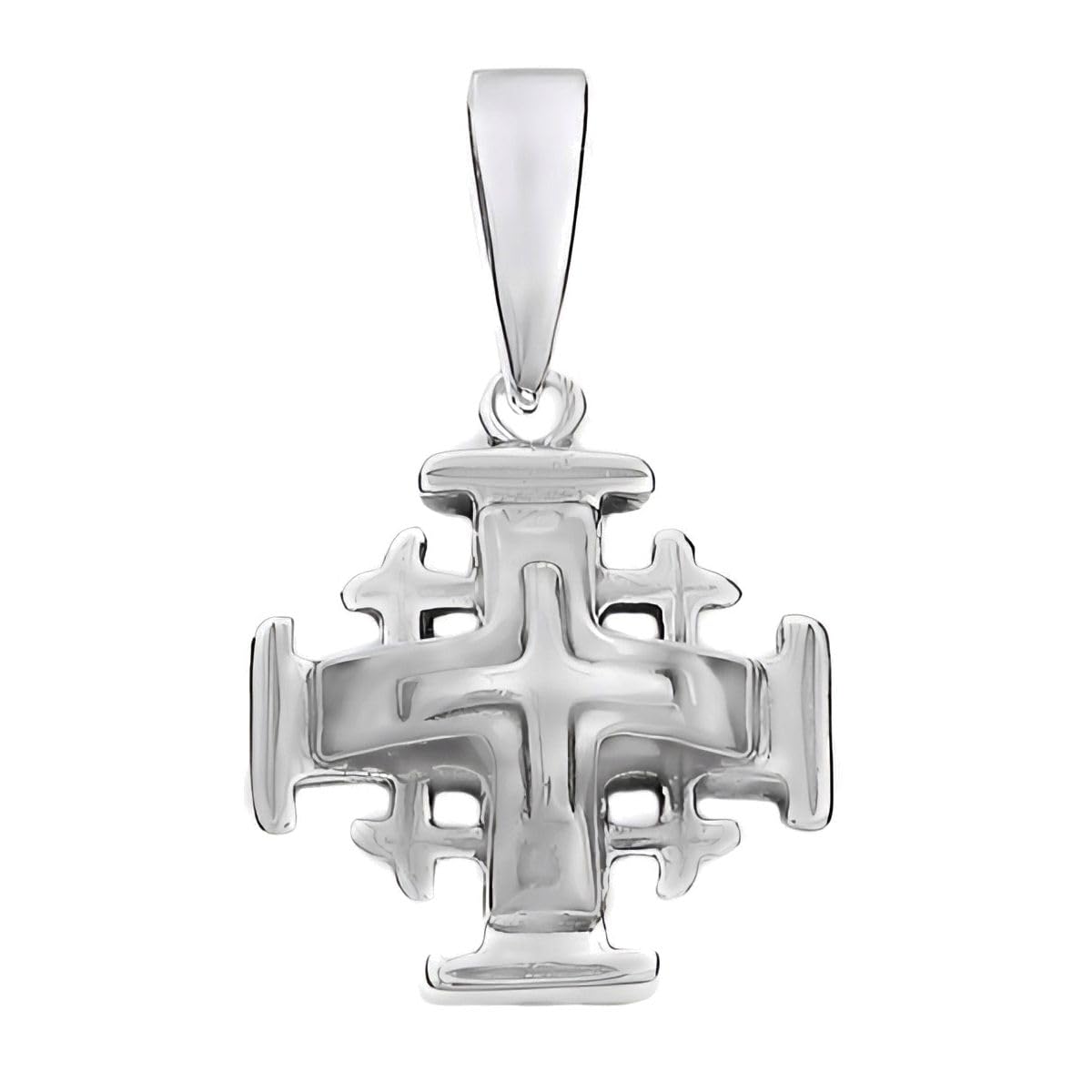 Croix de Jérusalem argent 925 pendentif catholique traditionnel chrétien