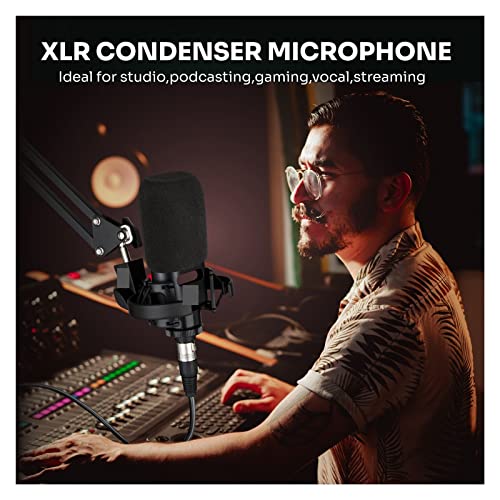 Microphone XLR condenser mic cardioïde pour pc gaming streaming podcasting recording