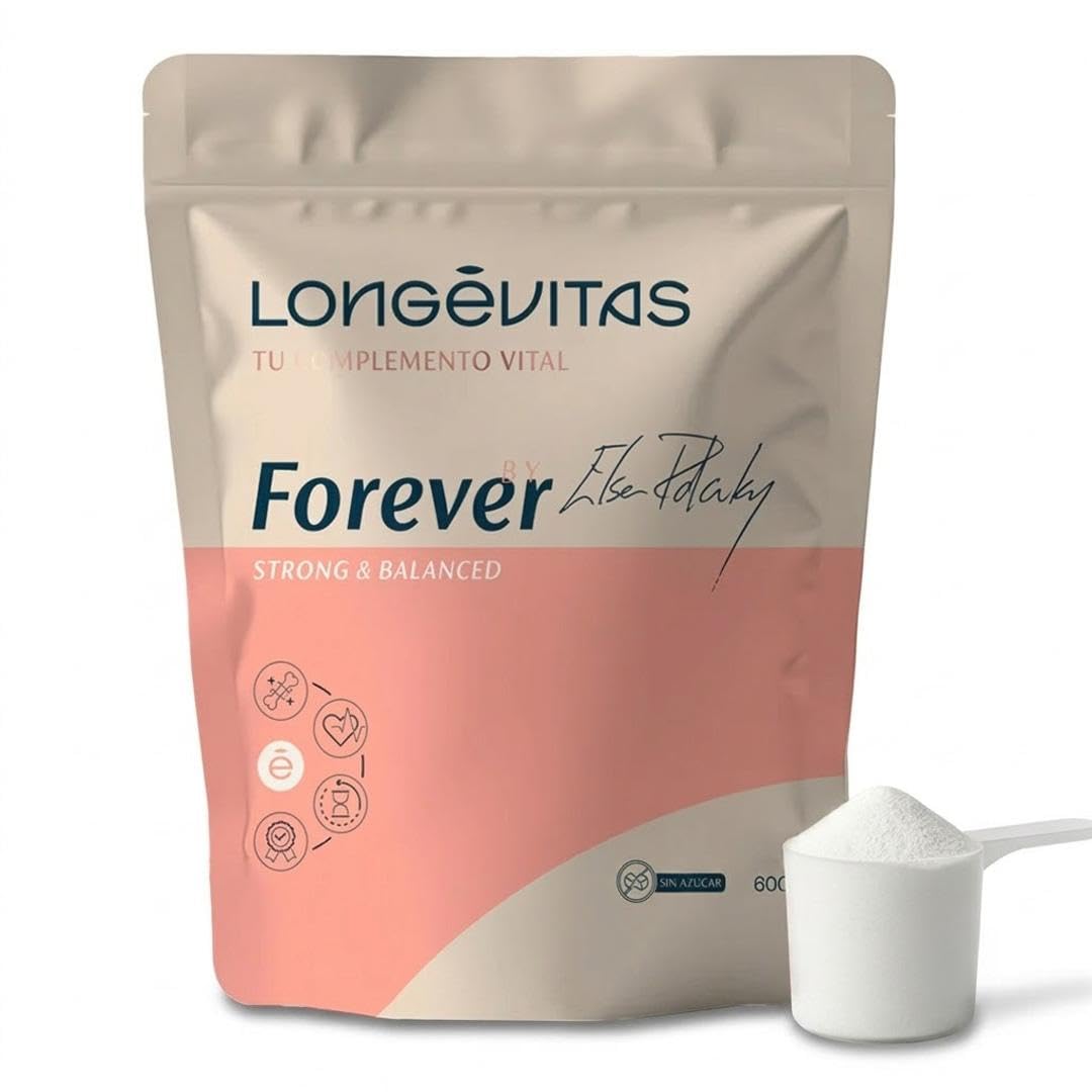 Longévitas Proteína Mujer Polvo, Creatina Ashwagandha 1 Mes (600 g) | Sin azúcar, Probióticos, CoQ10 y ácido hialurónico, Adaptógenos y equilibrio hormonal, España, ISO 9001