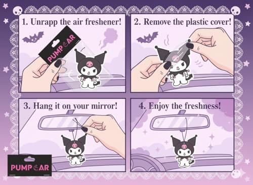 Image of PumpCar 2 pieces cute cat double-sided hanging cartoon cherry-scented funny car air freshener Cool hanging for rearview mirror Car Interior Accessories Gifts