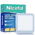 Niceful Super Absorbent Wound Dressing 5" x 5" (10 Pcs) – Non Stick Gauze Pads for Wound Care, Heavy Exudate Large Bandages for Pressure Ulcers, Bedsores, Diabetic Foot Ulcers