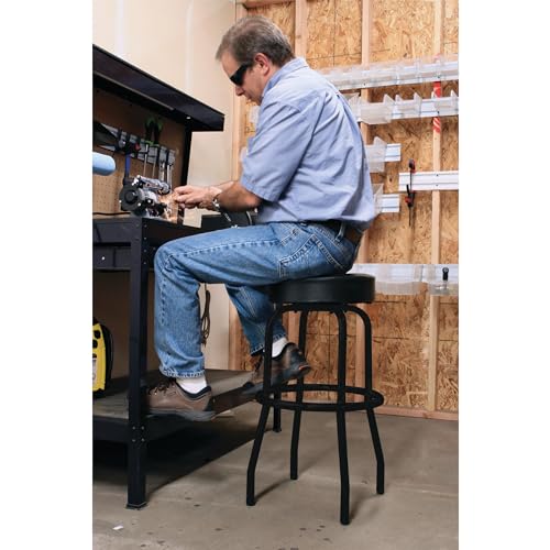 Image of Performance Tool W85010 Swivel Seat Bar Stool for Mechanic Garages and Workshops, Black, 0.6x9.8x5.8-Inches