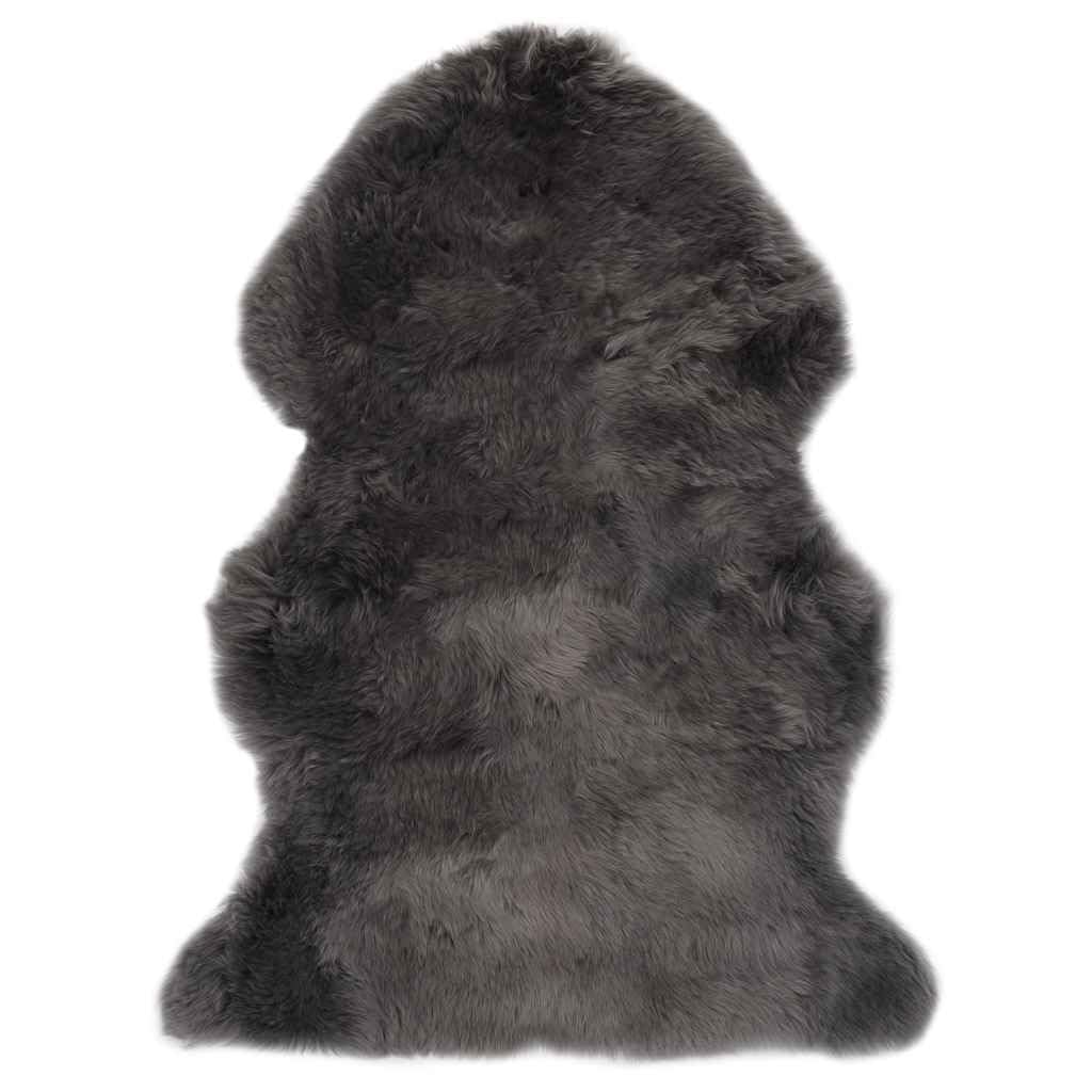 Tappeto in pelliccia di pecora grigio chiaro, 60 x 90 cm, a pelo lungo, per soggiorno, camera da letto, cameretta dei bambini, morbido, soffice, facile da pulire, antiscivolo, versatile