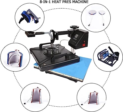 Máquina de prensa para camisetas, 8 en 1, sublimación miniatura 4