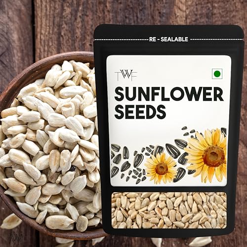 Image of TWF Virgin Sunflower Seeds | 500g | AAA Grade Seeds for Eating | Rich in Dietary Fibre & Protein | Snack for Weight Management & Immunity | Diet Food | Non GMO | Resealable Pack | Unroasted | Unsalted | Highest Natural Potency