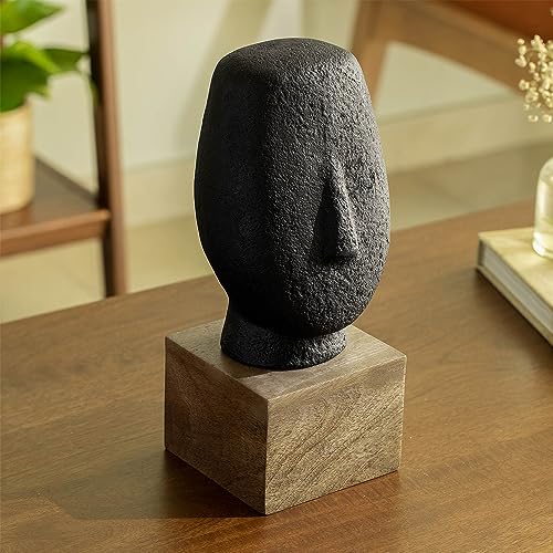 Image of Ellementry Firm Face Ecomix Sculpture 30 cm Tall, Home Decor Showpiece Figurine for Living Room & Office, Modern Asthetic Tabletop Decorative Accent, Unique Gift Item for Shelf Decoration