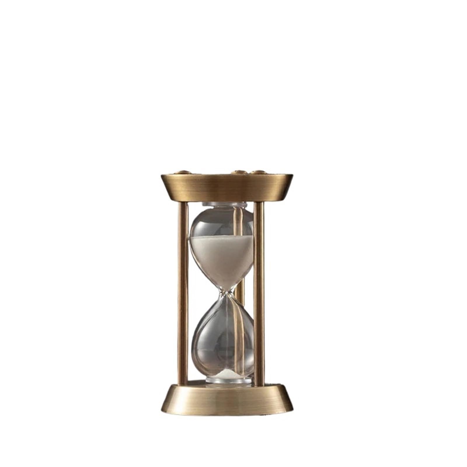 Empty Hourglass, Hourglass Sand Timer Metal Home Decoration Multicolor 1-15 Min(Bronze White,15min)