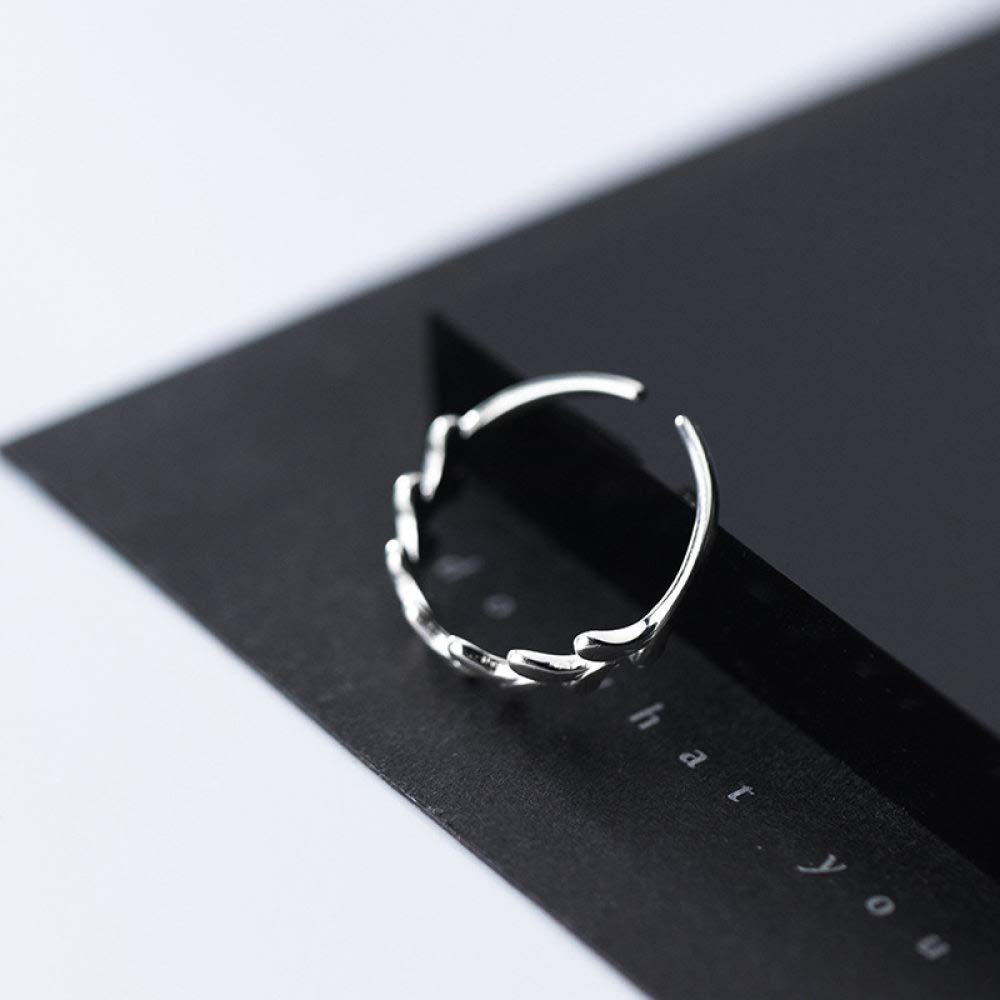 HGJH Verstellbarer Ring, S925 Sterling Silber Zweige Ring Verstellbare Ringe Minimalistischer Offener Ring Silber Daumenring Ewigkeitsring Hochzeitsanhänger Schmuck Geschenke Für Männer Mädchen Damen
