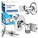Produktbild Eckventil Winkel Kugelhahn Absperrhahn Hahn Ventil 1/2 AG x 3/8 AG | Verchromt Messsing Wasseranschluß Korrosionsbeständig Langlebig Waschmaschine Geschirrspüler Eckregulierventil Schraubverschluss