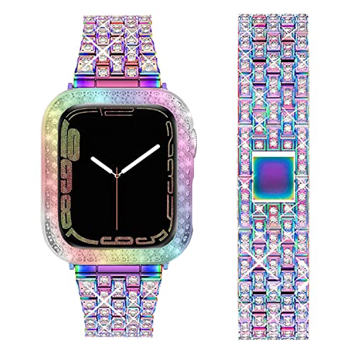 DEALELE Bands and Case Compatible with Apple Watch Series 9/8 / 7 (45mm)