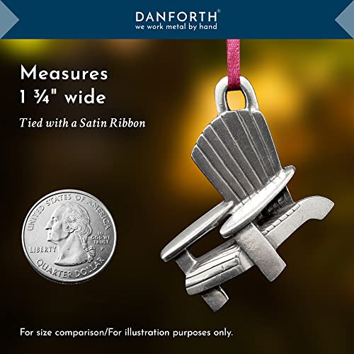 Danforth Adirondack Chair Ornament – Handcrafted Pewter Specialty Ornaments - 1 ¾”, Made In Usa #TOP2