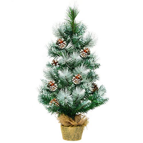 BELLISSIMO ALBERO DI NATALE: Il nostro albero di Natale folto ha un design innevato che sembra coperto di neve. Le pigne distribuite uniformemente sull'albero lo rendono ancora più realistico.
