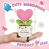 Giftasy 40th Birthday Gifts for Women - Handmade Crochet Positive Heart Flower with Warm Card - 40 Year Old Birthday Gifts for Friend Sister Daughter Mum Wife Girlfriend Auntie, Happy 40th Gift Ideas - Image 2