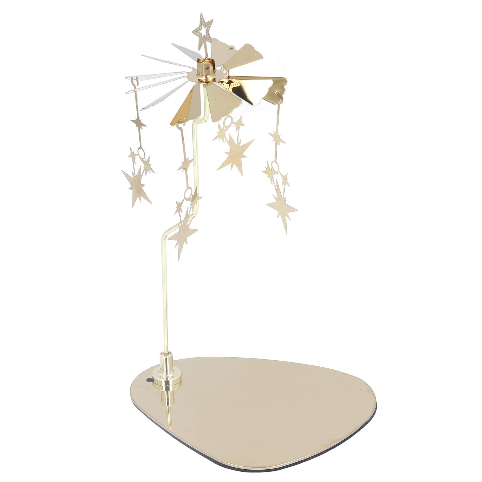 Candle Holder, Rotating Candle Holder, Round Plate Romantic European Stainless Steel Aromatherapy Candle Holder, Candlestick Holders Gold Star (No Candle Cup)