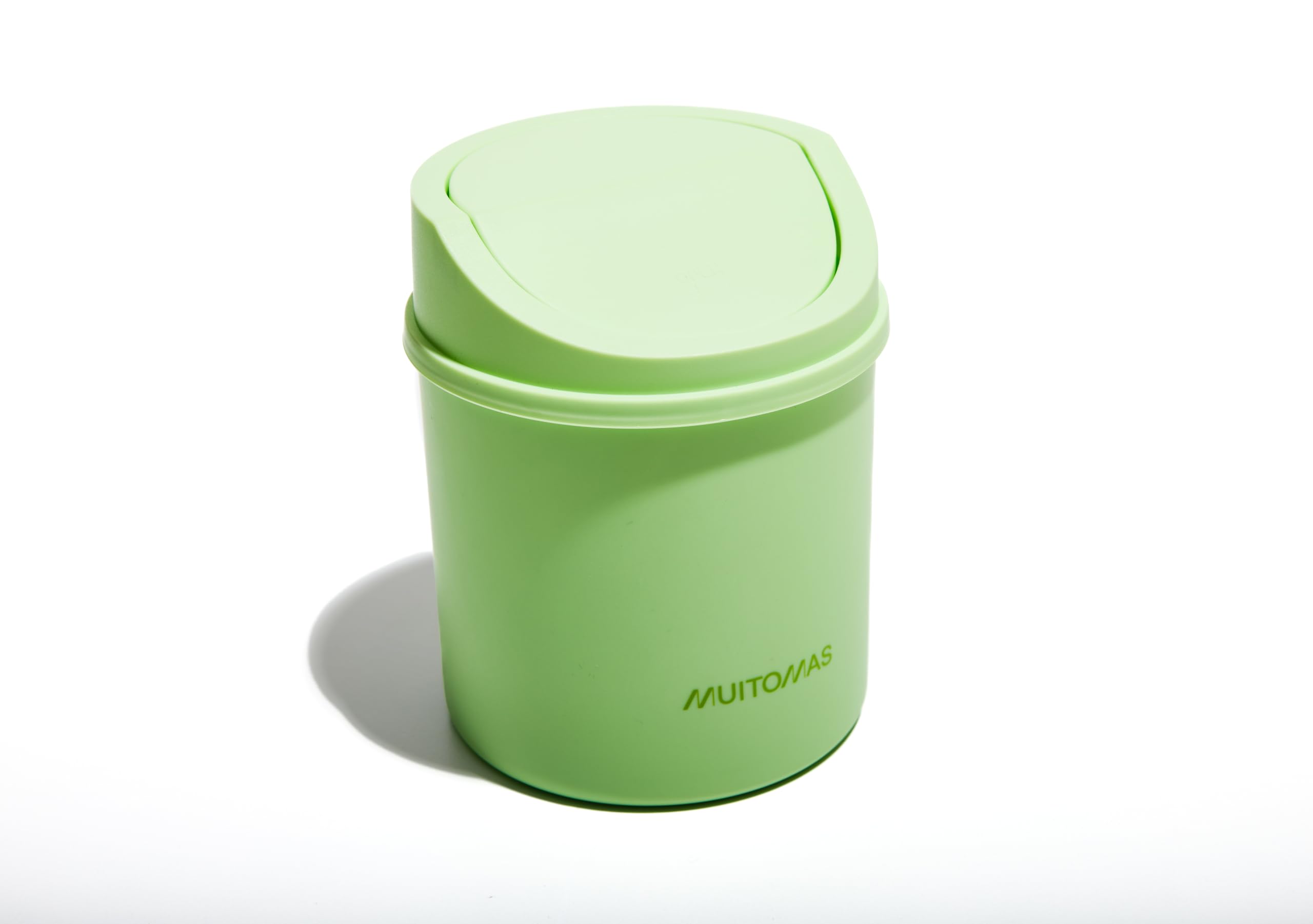 Muitomas, Sage Green Mini Desk Basket with Hinged Door and Removable Lid, Compact for Desk and Office 130x130x170mm