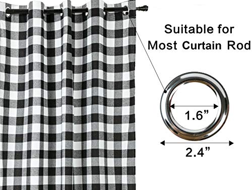 Wosibo 2 Pack Buffalo Check Plaid Window Curtain Panels thumb #3