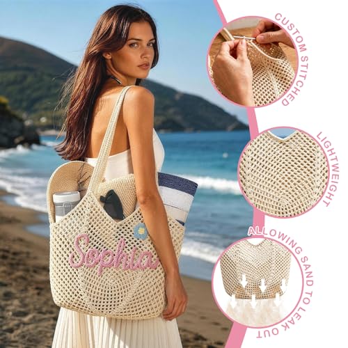 Bolso de Playa de Crochet Personalizado para Mujer miniatura 3