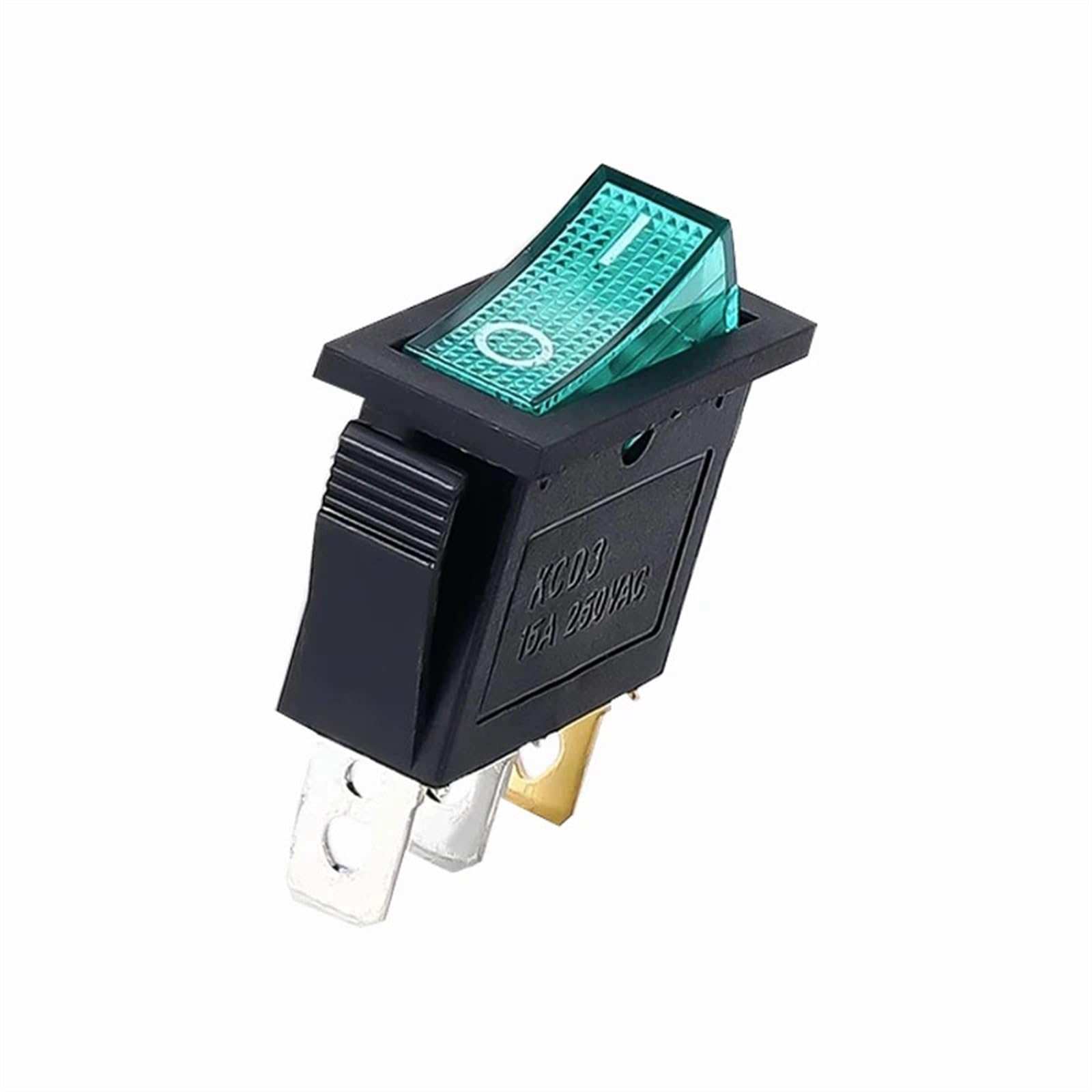 Interrupteur à bascule KCD3, 2 positions, 3 broches, marche/arrêt, équipement électrique avec interrupteur d'alimentation lumineux, 16 A, 250 V/20 A, 125 V CA, 10 pièces(2D 3PIN Green)